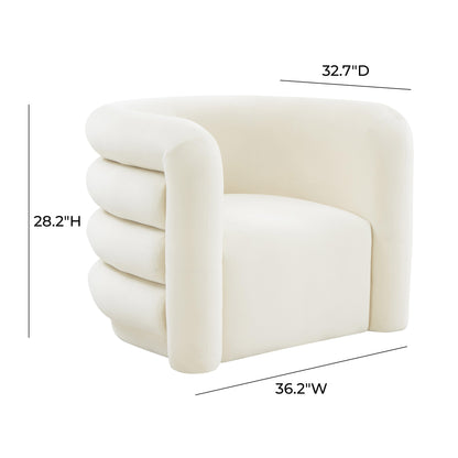 Tildy Cream Velvet Lounge Chair