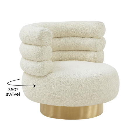 Hound Faux Shearling Swivel Chair
