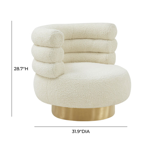 Hound Faux Shearling Swivel Chair