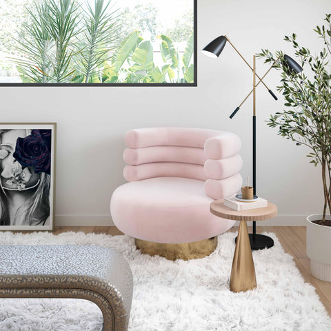 Hound Blush Velvet Swivel Chair