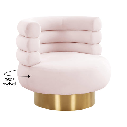 Hound Blush Velvet Swivel Chair