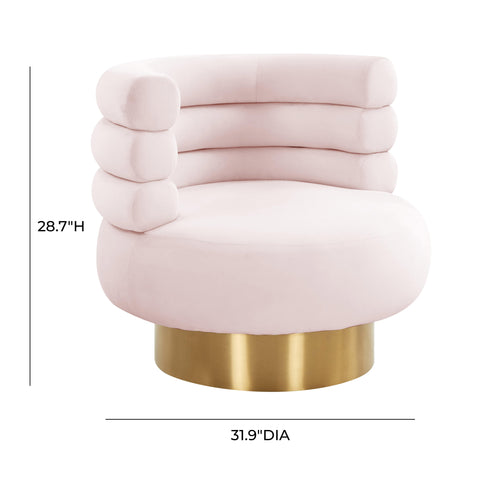 Hound Blush Velvet Swivel Chair