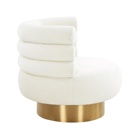 Hound Cream Velvet Swivel Chair