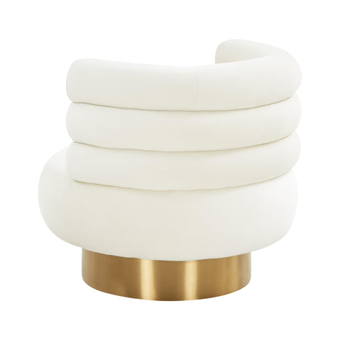 Hound Cream Velvet Swivel Chair