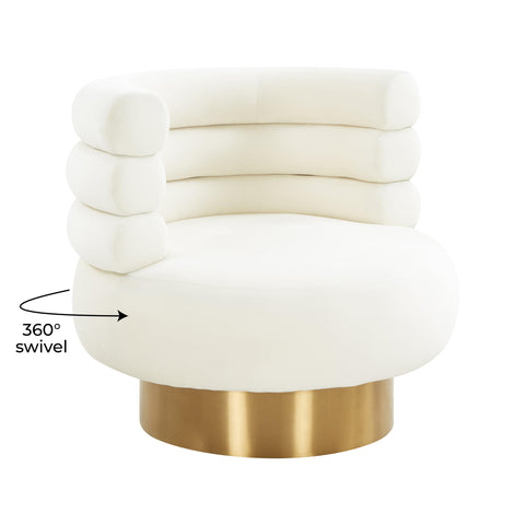 Hound Cream Velvet Swivel Chair