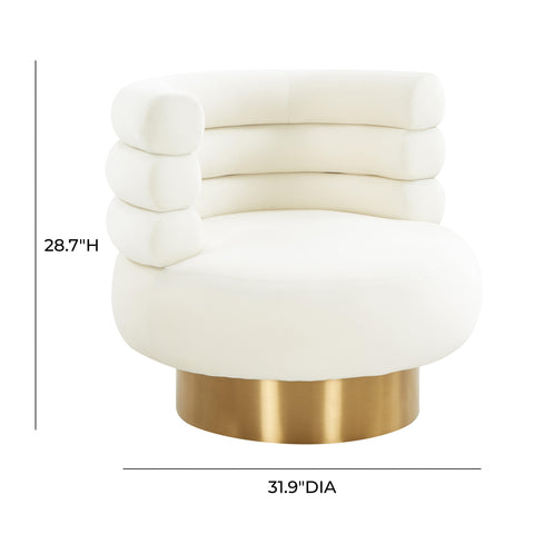 Hound Cream Velvet Swivel Chair