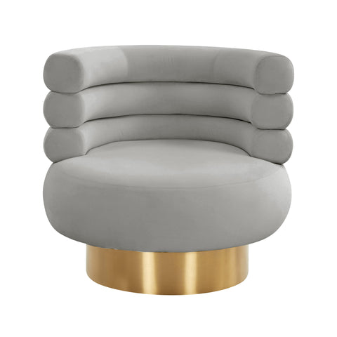 Hound Grey Velvet Swivel Chair