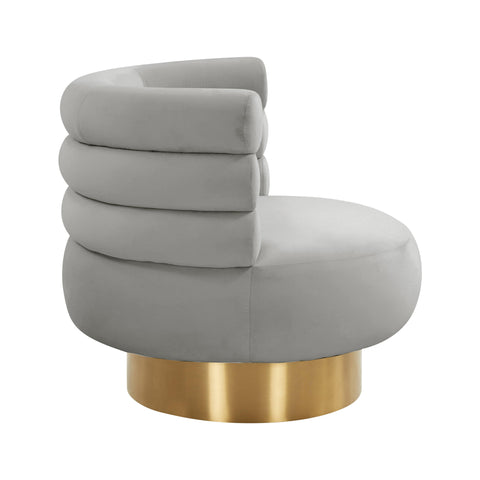 Hound Grey Velvet Swivel Chair