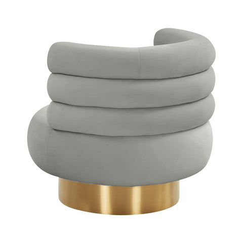 Hound Grey Velvet Swivel Chair