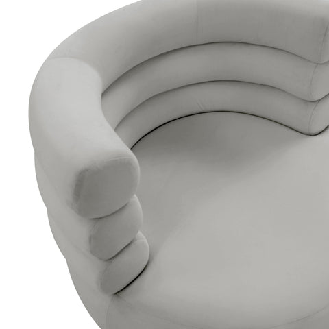 Hound Grey Velvet Swivel Chair