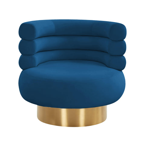 Hound Navy Velvet Swivel Chair