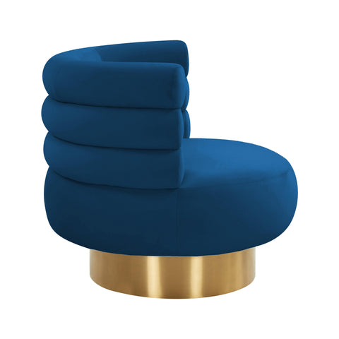 Hound Navy Velvet Swivel Chair