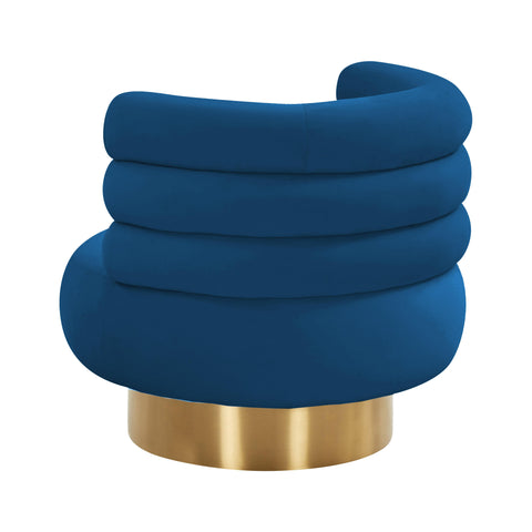 Hound Navy Velvet Swivel Chair