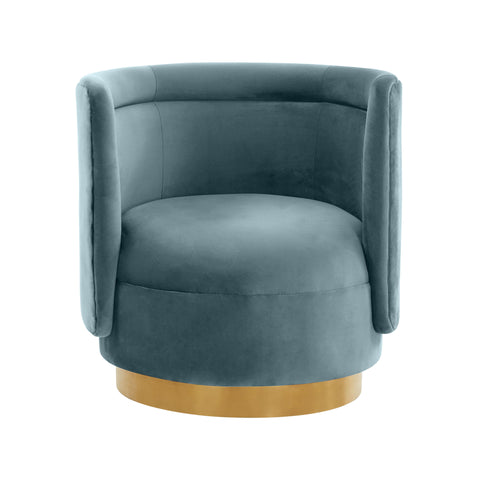 Helga Bluestone Velvet Swivel Chair