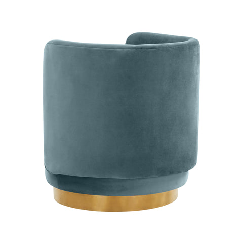 Helga Bluestone Velvet Swivel Chair
