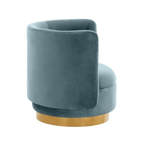 Helga Bluestone Velvet Swivel Chair