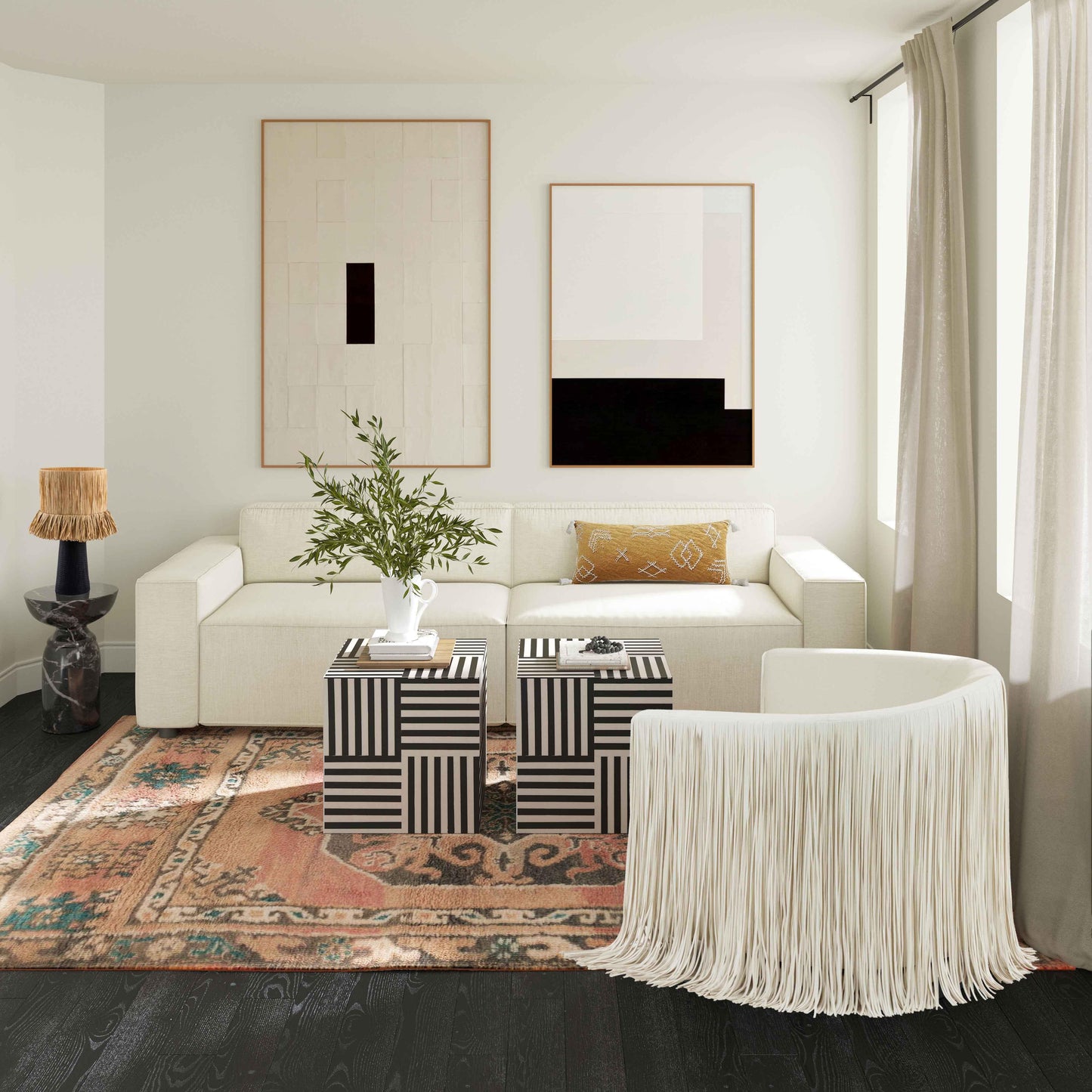 flor me ivory vegan leather swivel chair