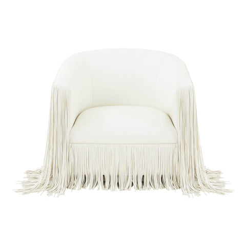 Flor Me Ivory Vegan Leather Swivel Chair