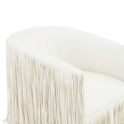 Flor Me Ivory Vegan Leather Swivel Chair