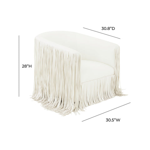 Flor Me Ivory Vegan Leather Swivel Chair