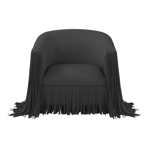 Flor Me Black Vegan Leather Swivel Chair