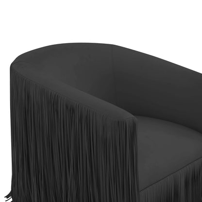 Flor Me Black Vegan Leather Swivel Chair