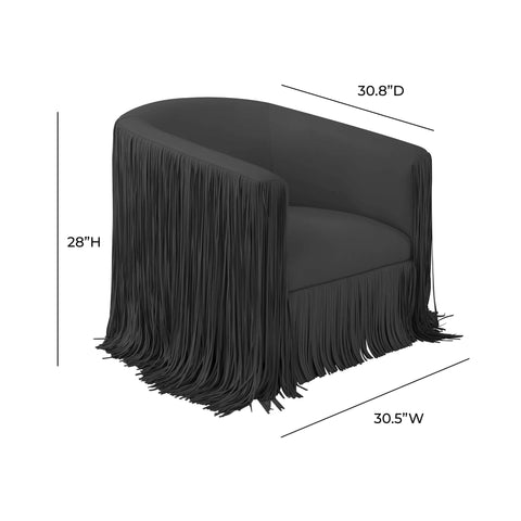 Flor Me Black Vegan Leather Swivel Chair