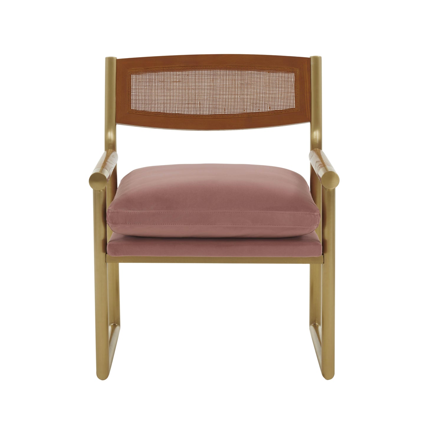 kelsey rattan mauve velvet chair