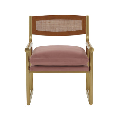 Kelsey Rattan Mauve Velvet Chair