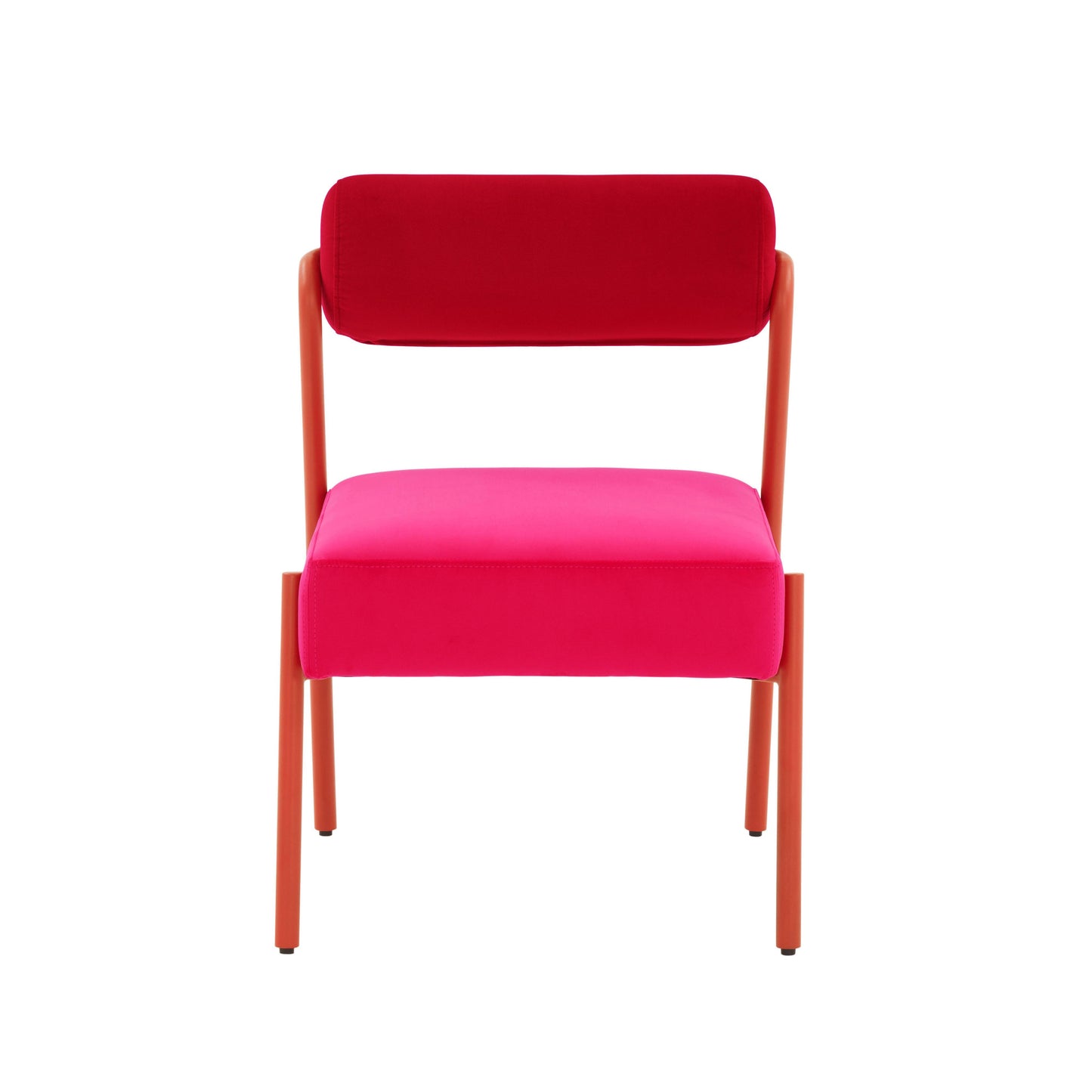 crescent hot pink velvet accent chair