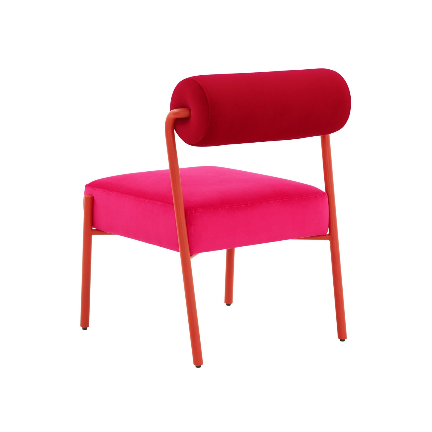 crescent hot pink velvet accent chair