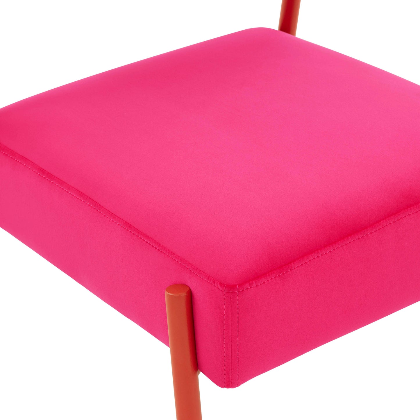 crescent hot pink velvet accent chair