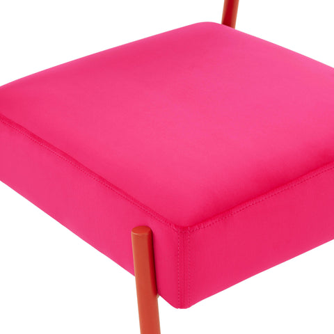 Crescent Hot Pink Velvet Accent Chair