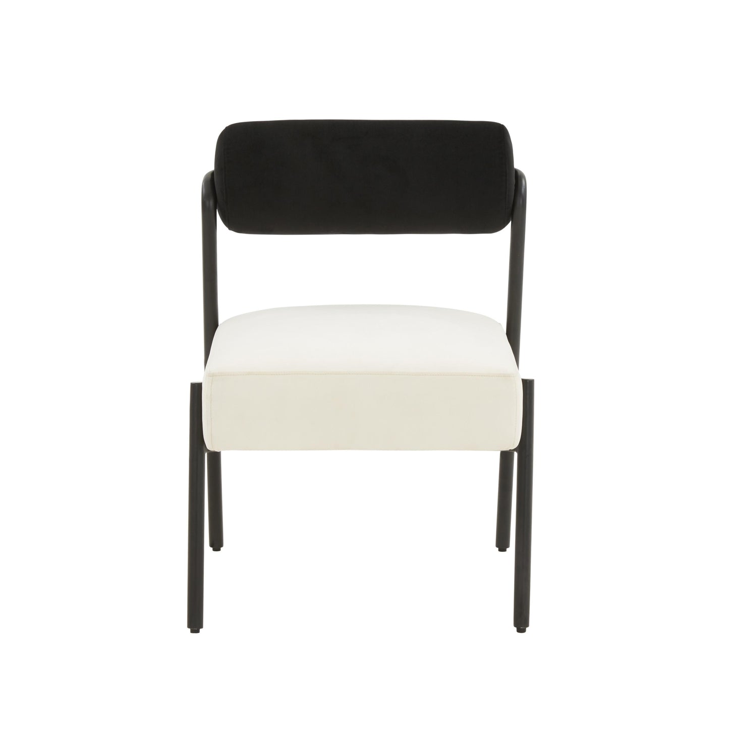 crescent cream velvet accent chair