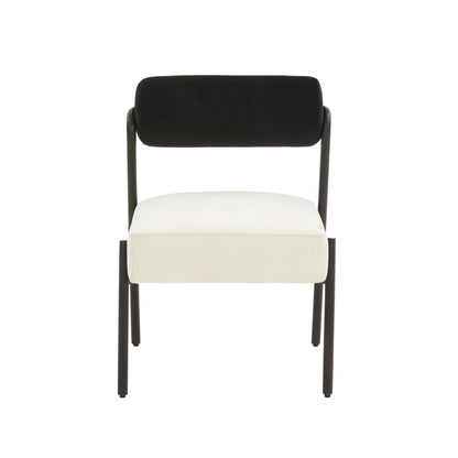 Crescent Cream Velvet Accent Chair