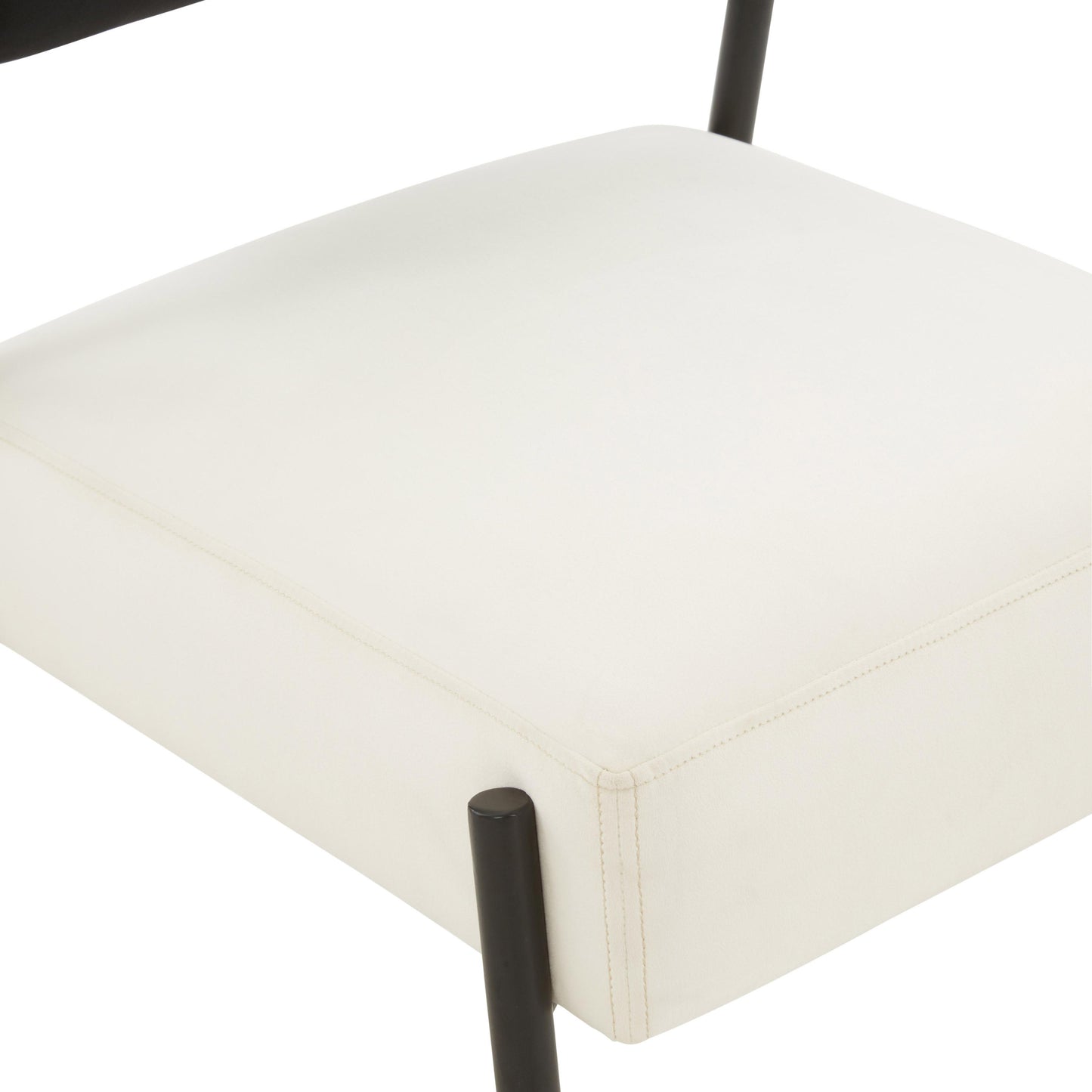 crescent cream velvet accent chair