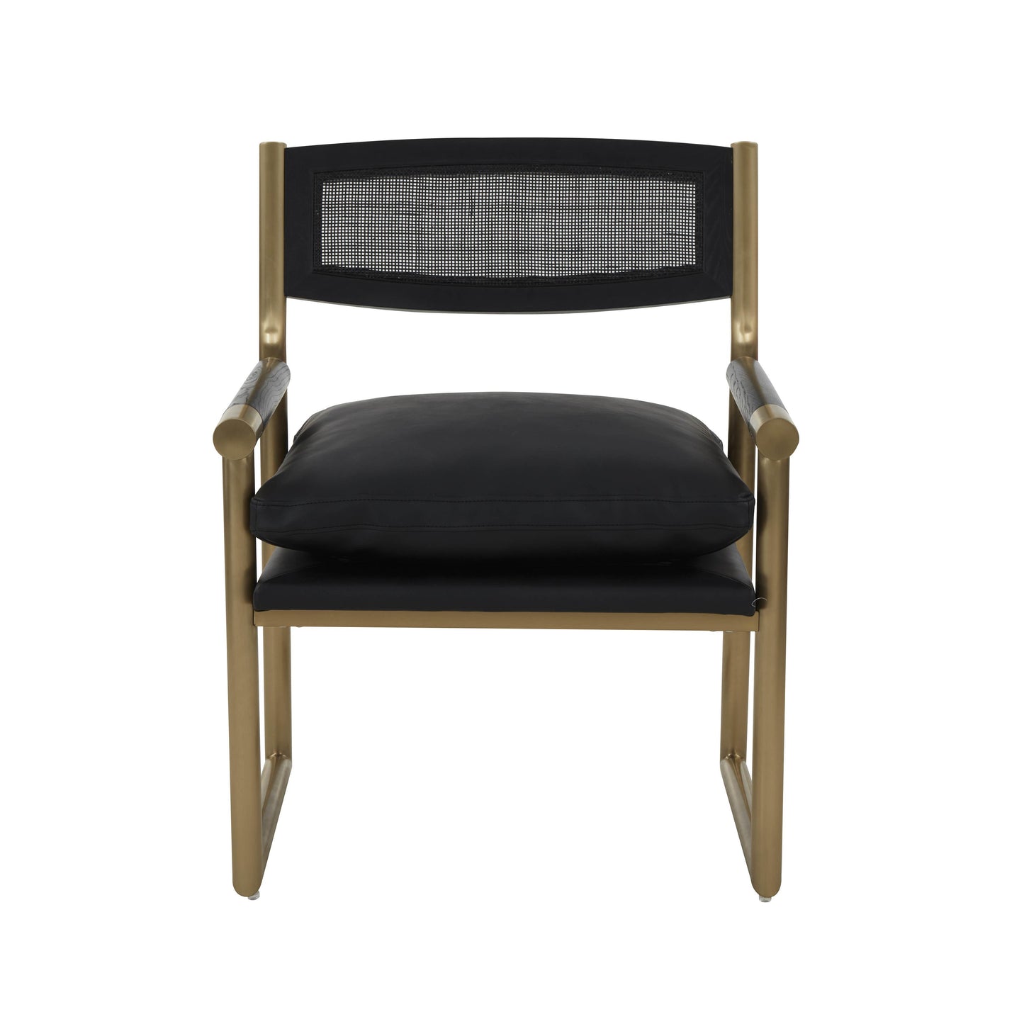 kelsey black vegan leather armchair