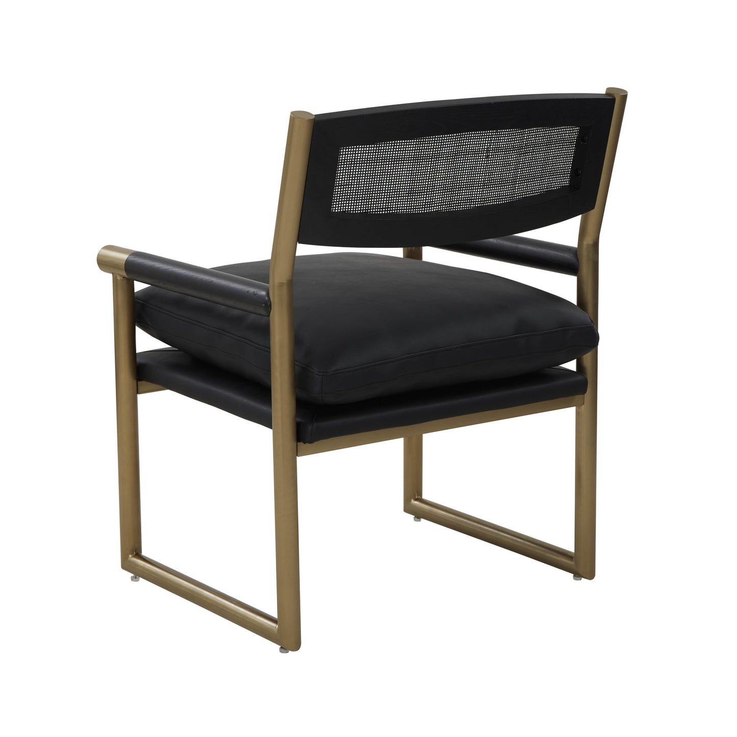 kelsey black vegan leather armchair