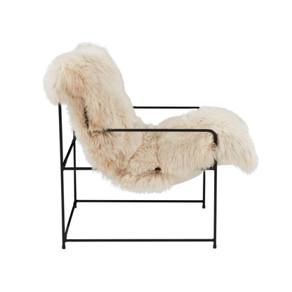 Emery Natural Genuine Sheepskin chair