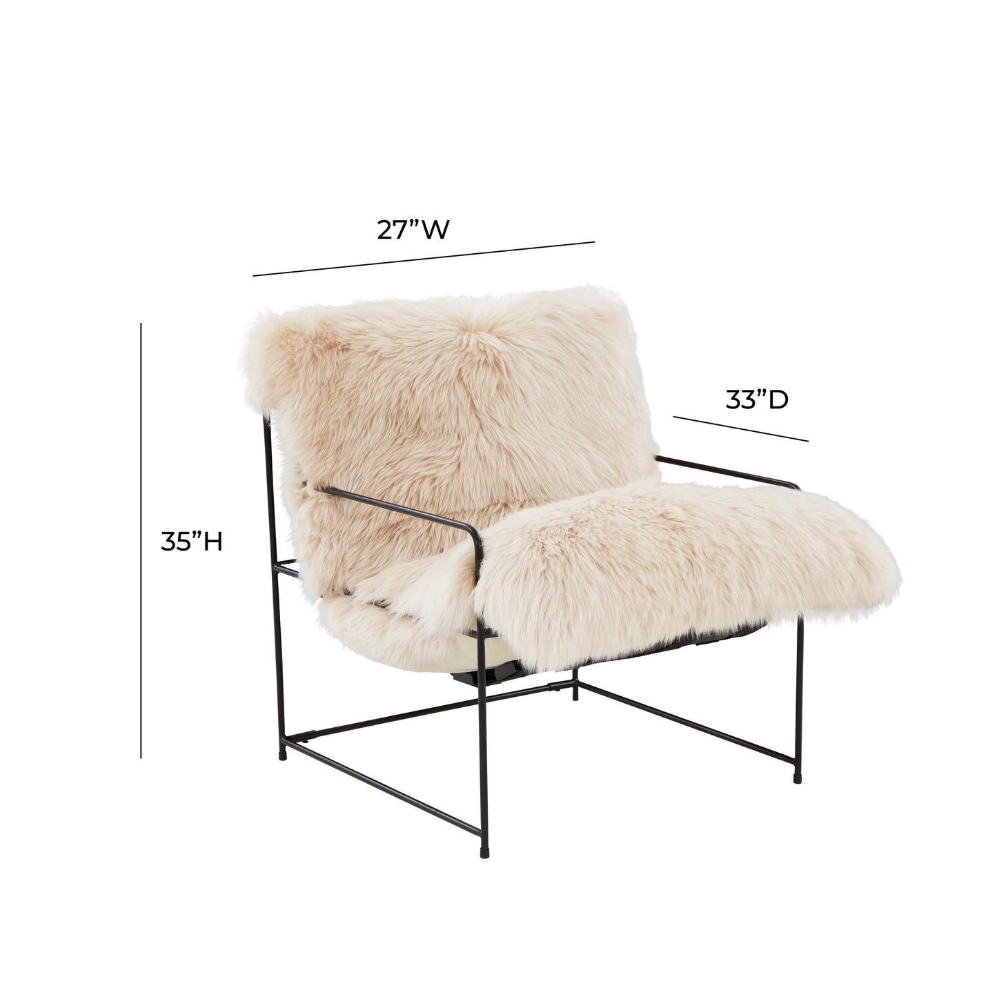 emery natural genuine sheepskin chair