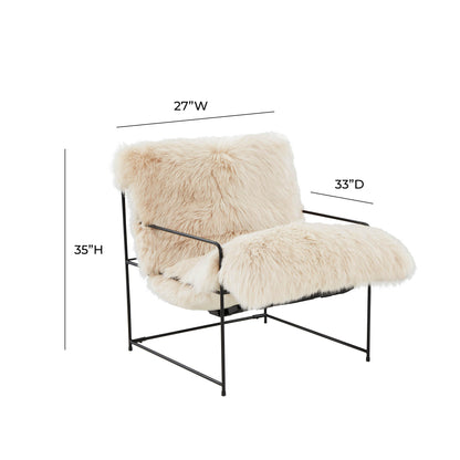 Emery Natural Genuine Sheepskin chair