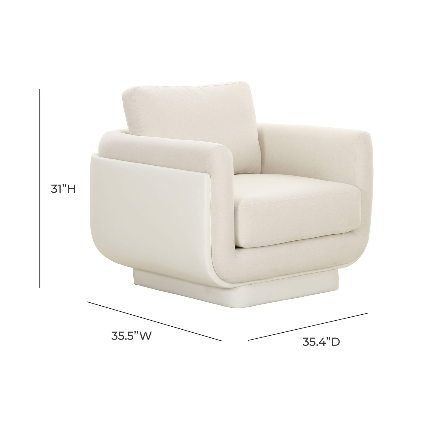 satra cream monotone armchair