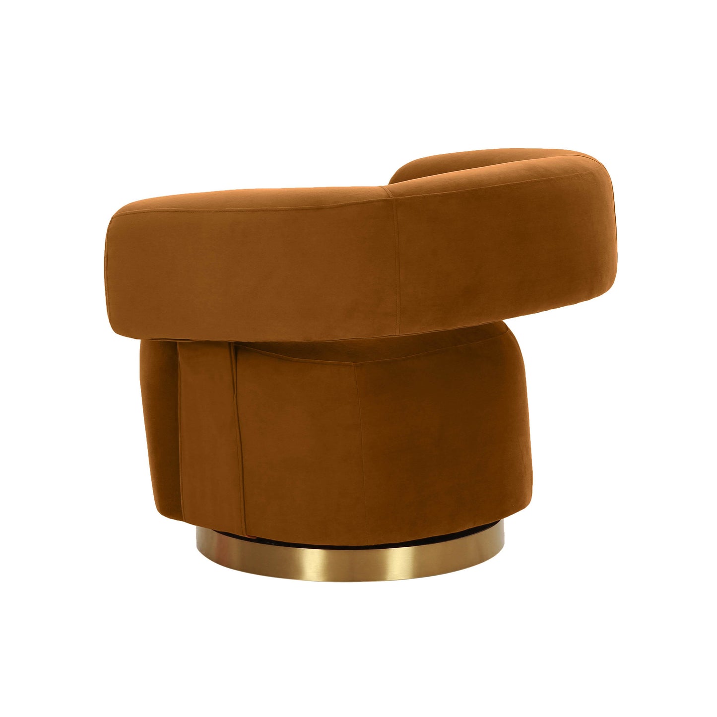 stone cognac velvet swivel accent chair