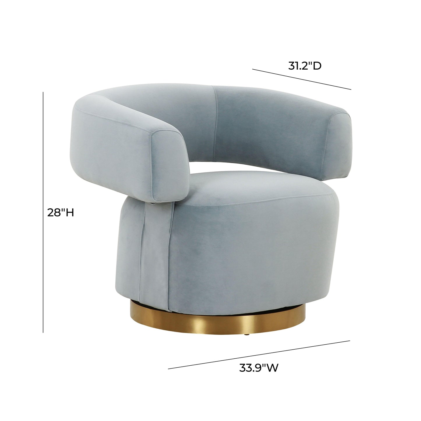 stone steel grey velvet swivel accent chair