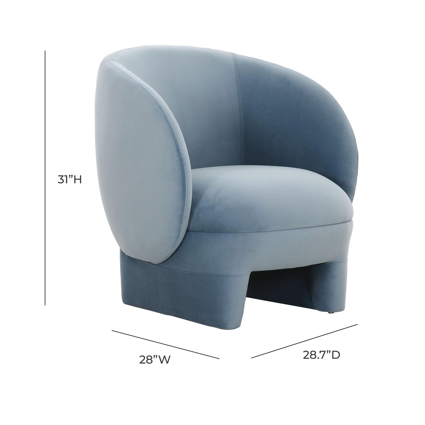 kolla blue stone velvet accent chair