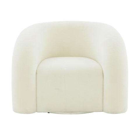 Briella Cream Vegan Shearling Swivel Chair