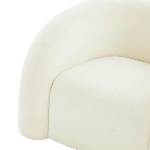 Briella Cream Vegan Shearling Swivel Chair