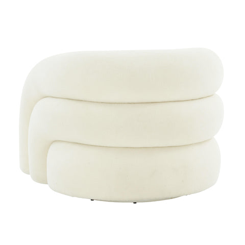 Briella Cream Vegan Shearling Swivel Chair