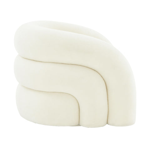 Briella Cream Vegan Shearling Swivel Chair