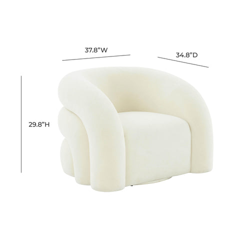 Briella Cream Vegan Shearling Swivel Chair
